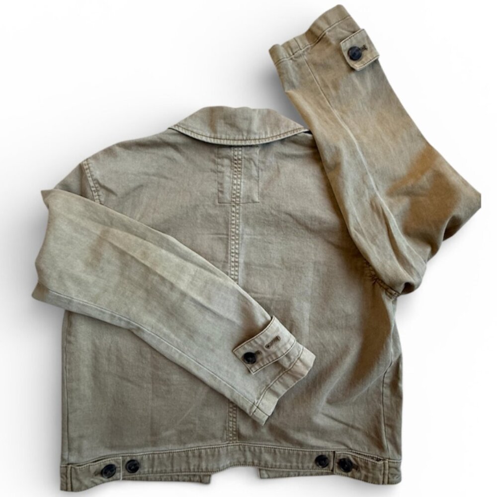 GAP Easy Utility Jacket Perfect Khaki XS Button Front Cotton Chore Coat - Picture 4 of 17